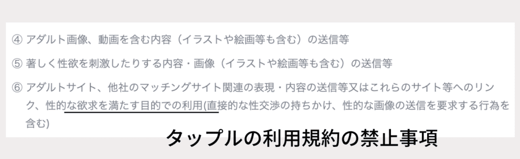 タップルの利用規約