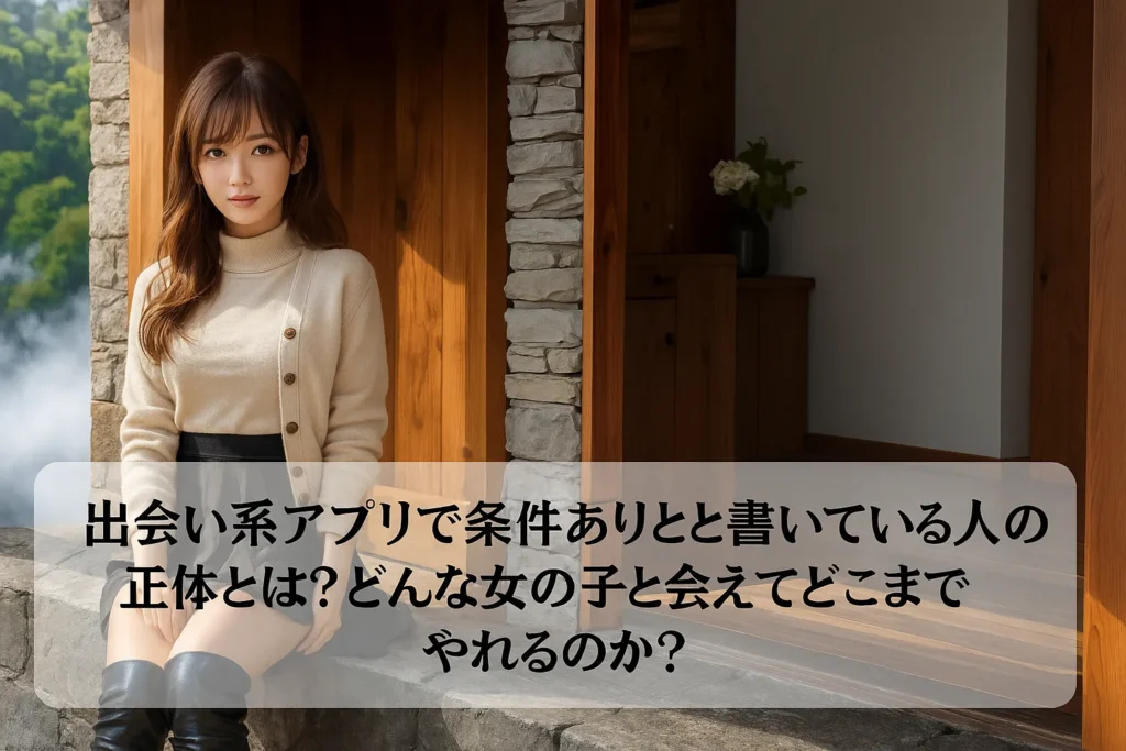 出会い系アプリで条件ありと書いている人の正体とは？どんな女の子と会えてどこまでやれるのか？